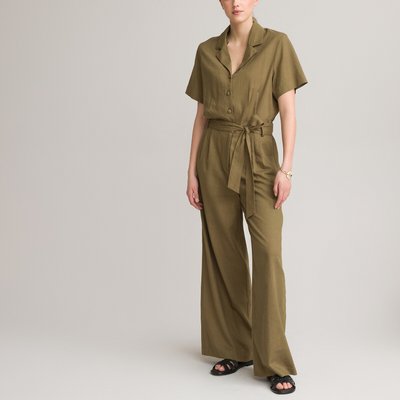 Tie-Waist Flared Jumpsuit, Length 27.5" LA REDOUTE COLLECTIONS