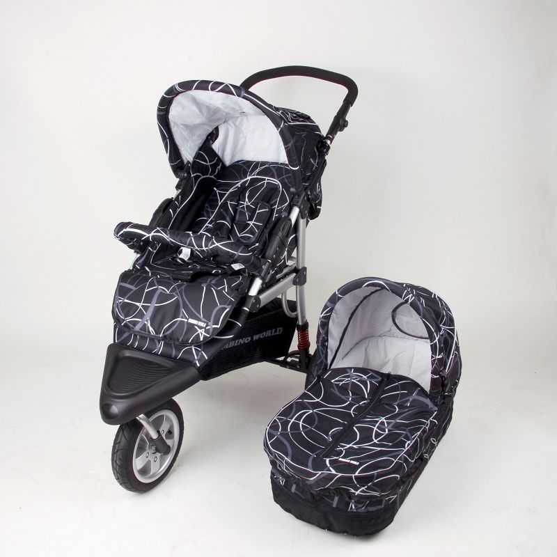 Poussette Jogger 3 Roues Et Son Couffin Noir Noir Bambino World La Redoute