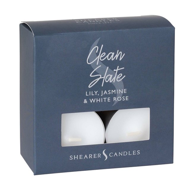 Clean Slate Tealights (Pack of 8), black, SHEARER