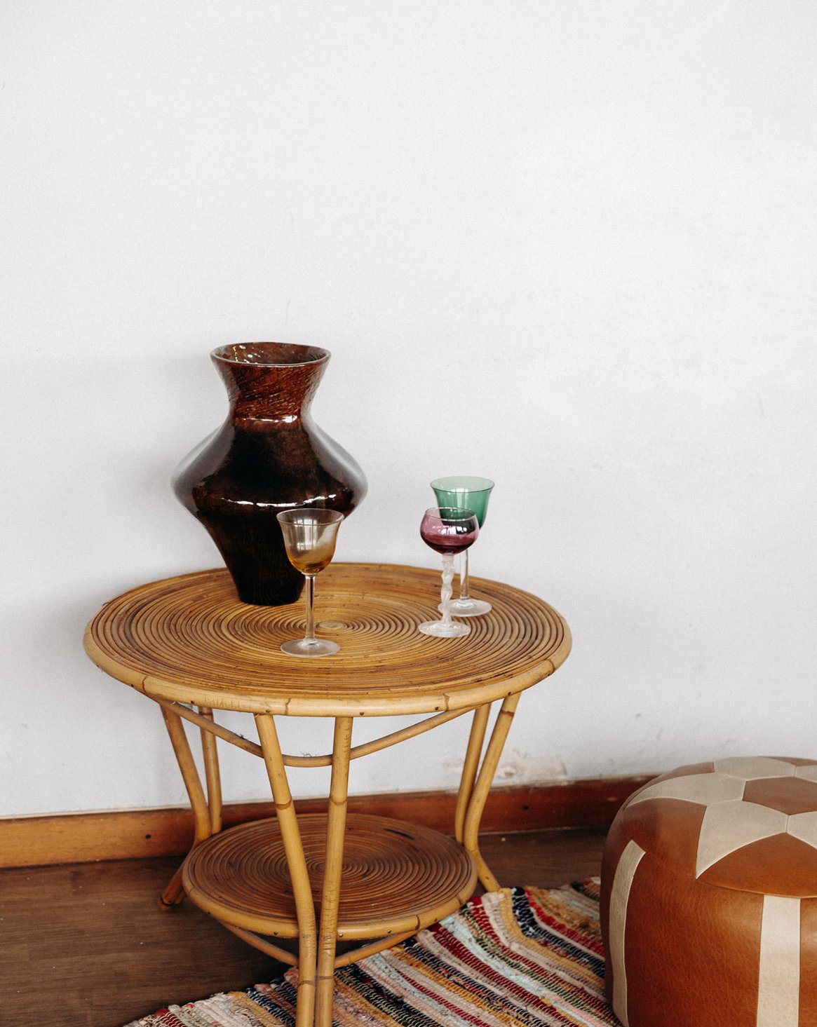 Table basse en rotin Nadine N°119 - Bon état, DEBONGOUT