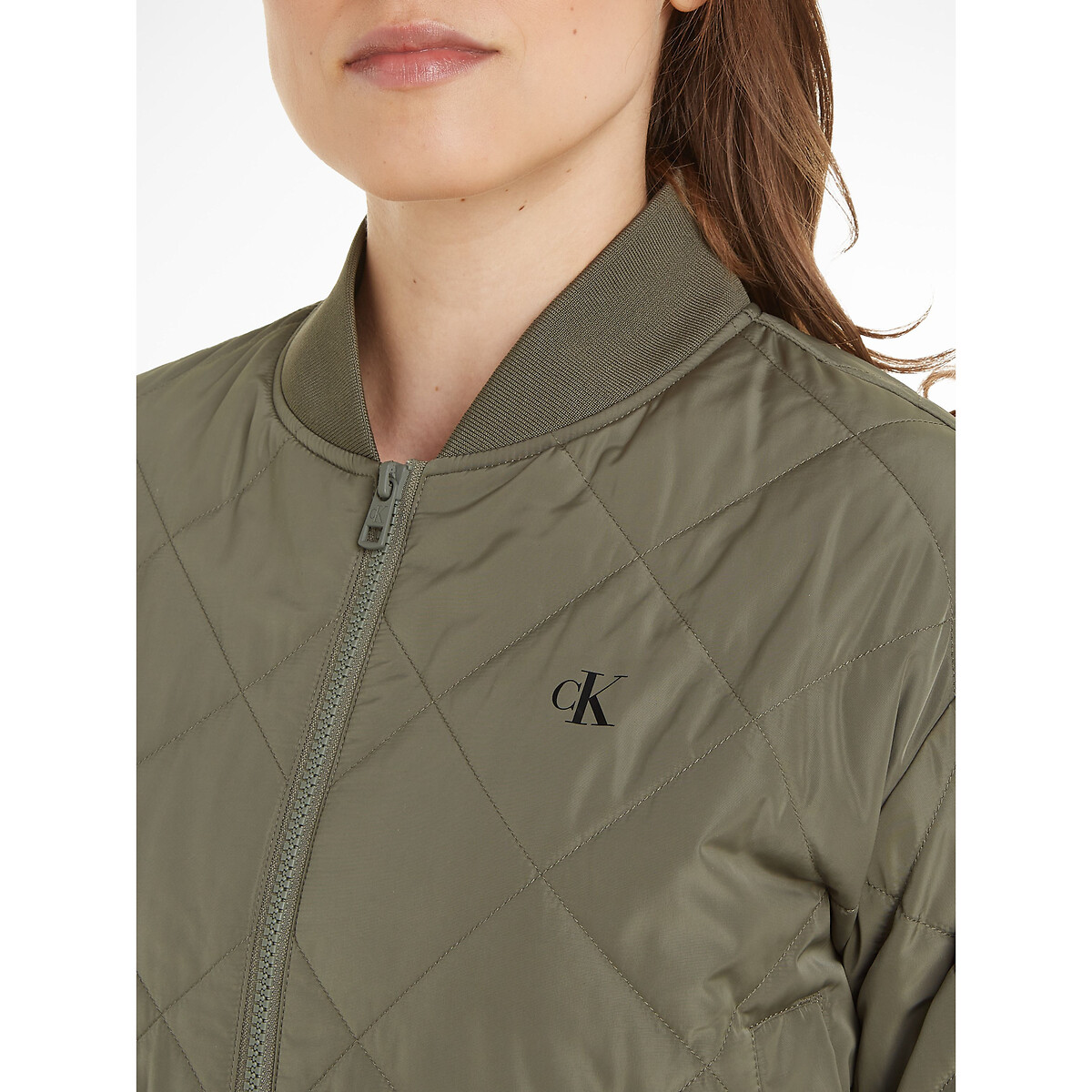 Short quilted bomber jacket khaki Calvin Klein Jeans La Redoute
