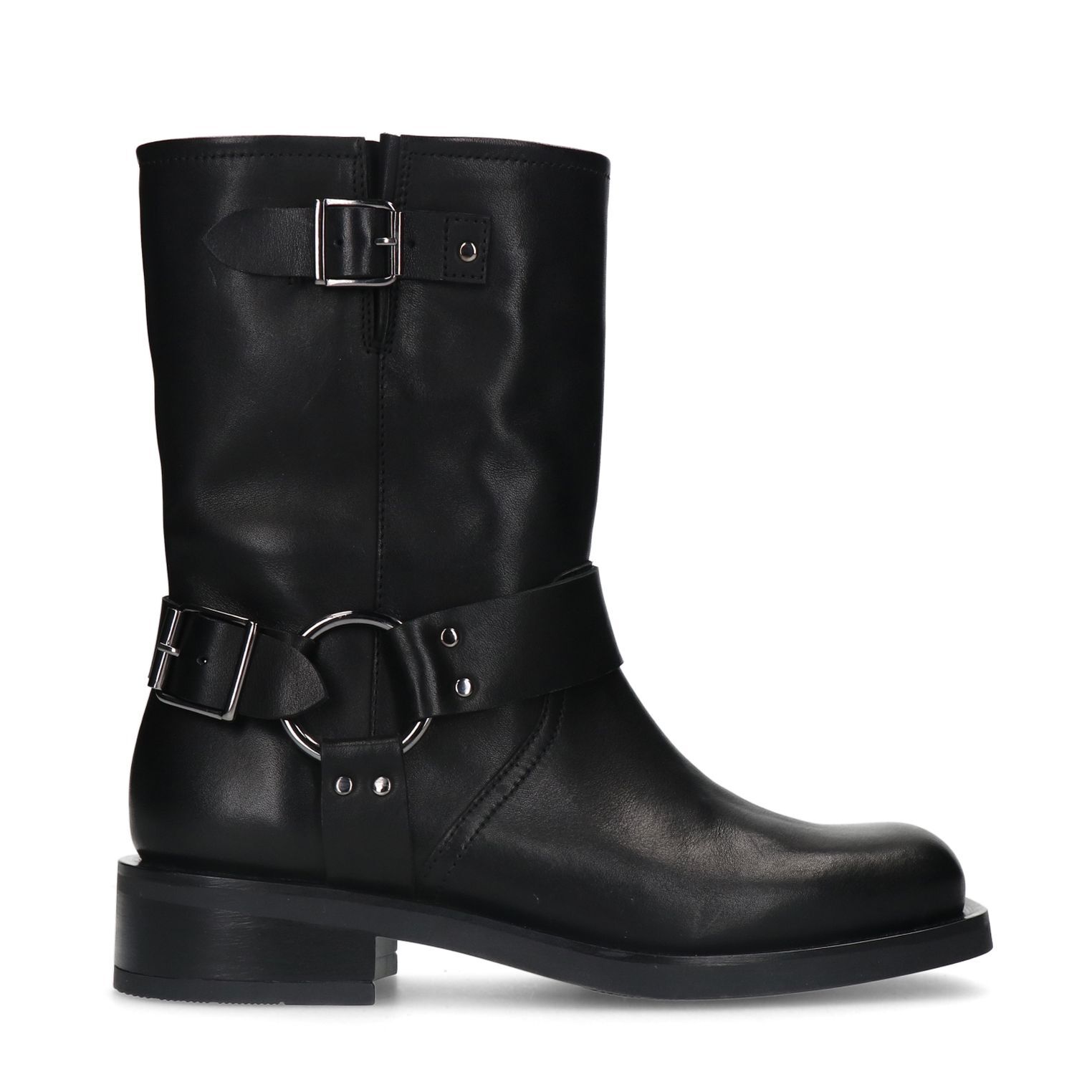 Bottines style motard a boucle noir Sacha La Redoute