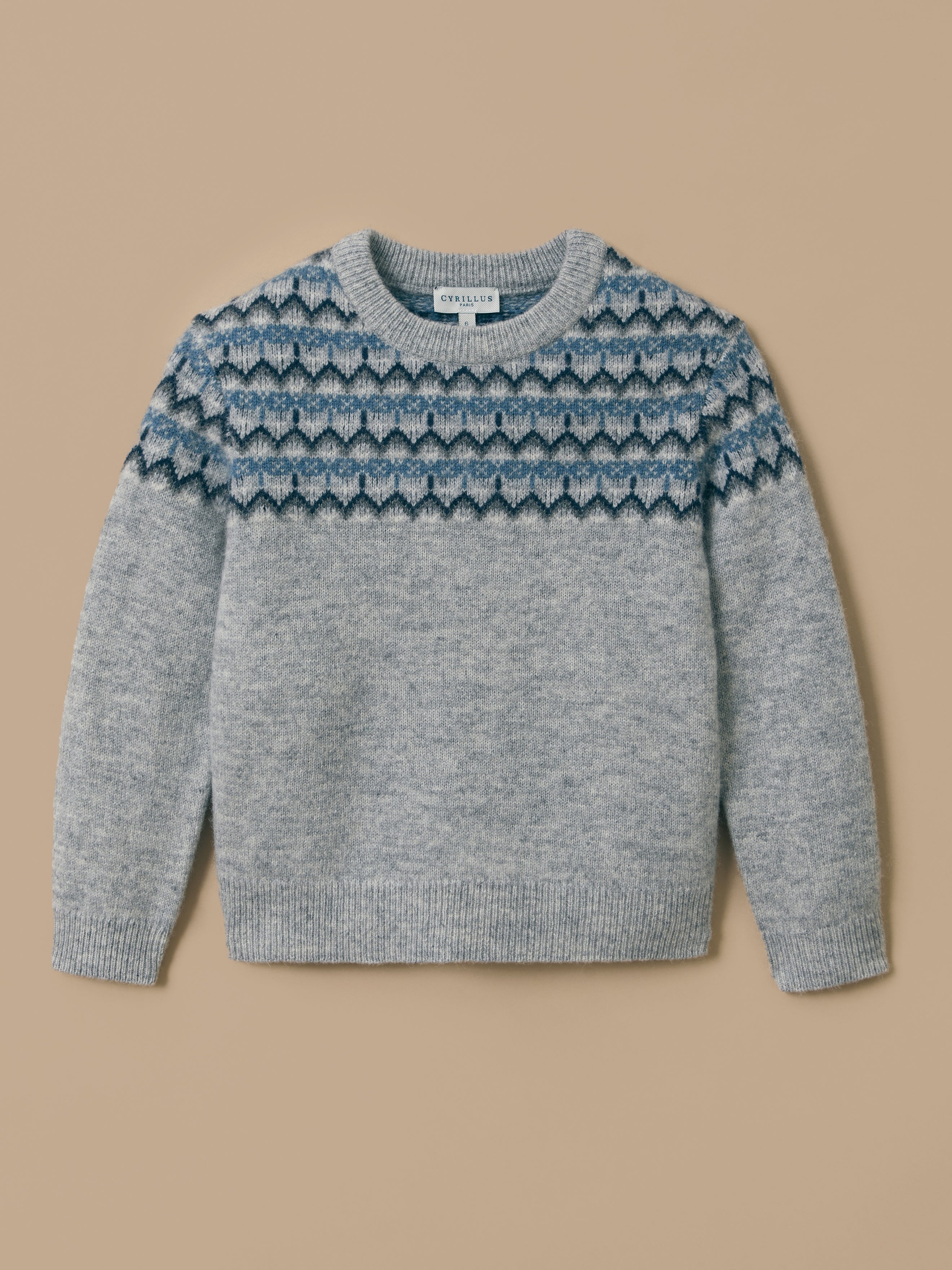 Pull jacquard avec laine, CYRILLUS