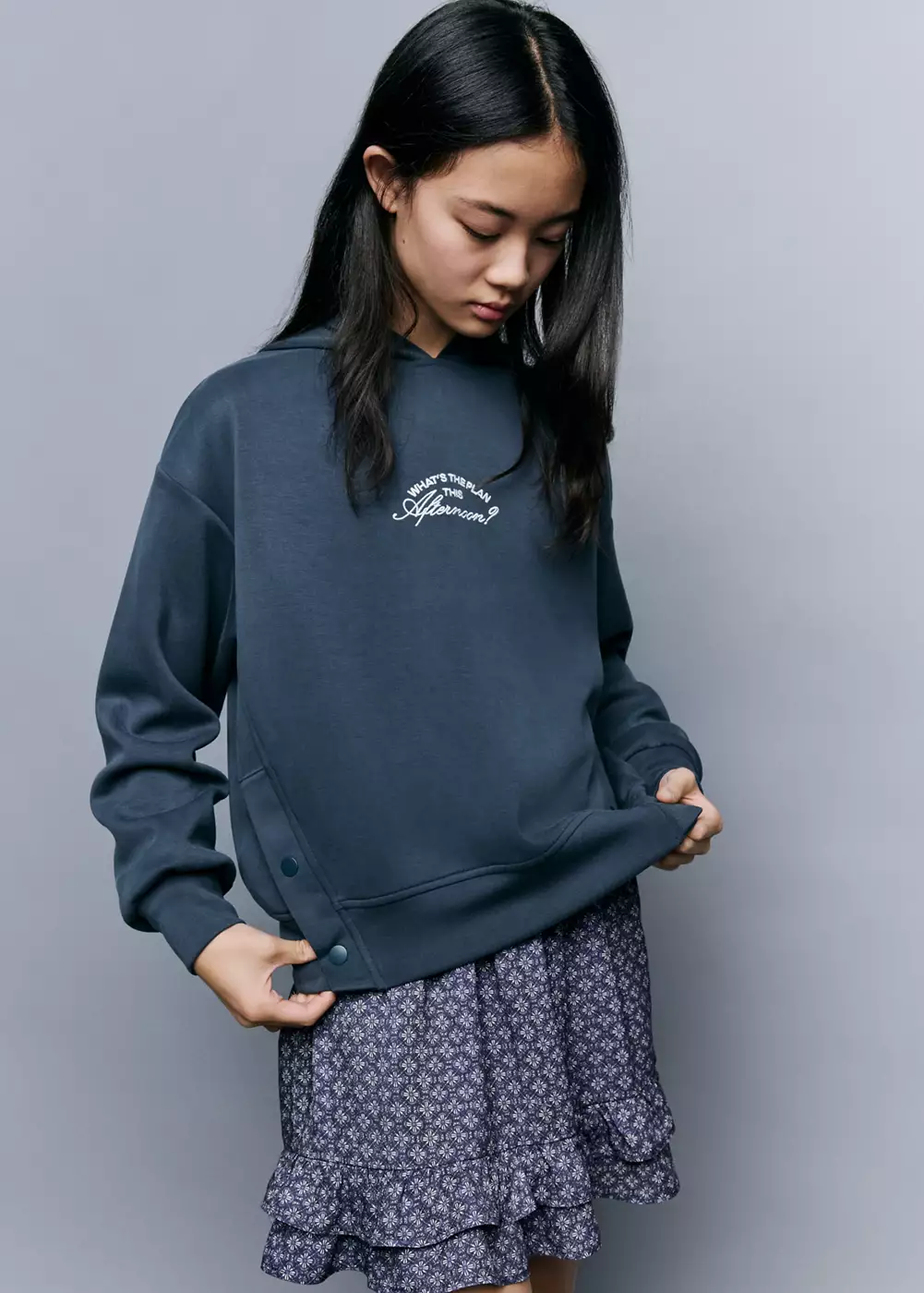 Sweat à capuche avec fentes, MANGO KIDS