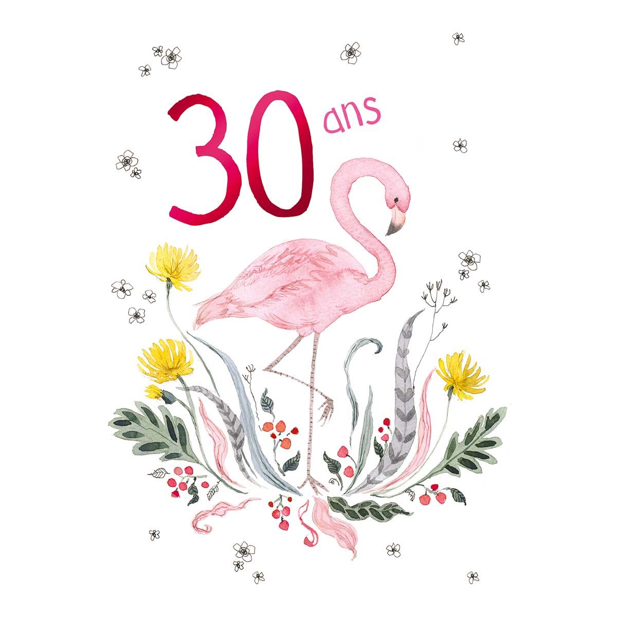 Carte anniversaire 40 ans nouvelle trentaine multicolore Draeger Paris