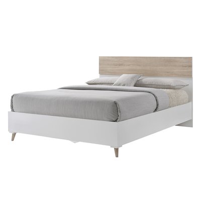 White and Oak Scandi Style Bed SO'HOME