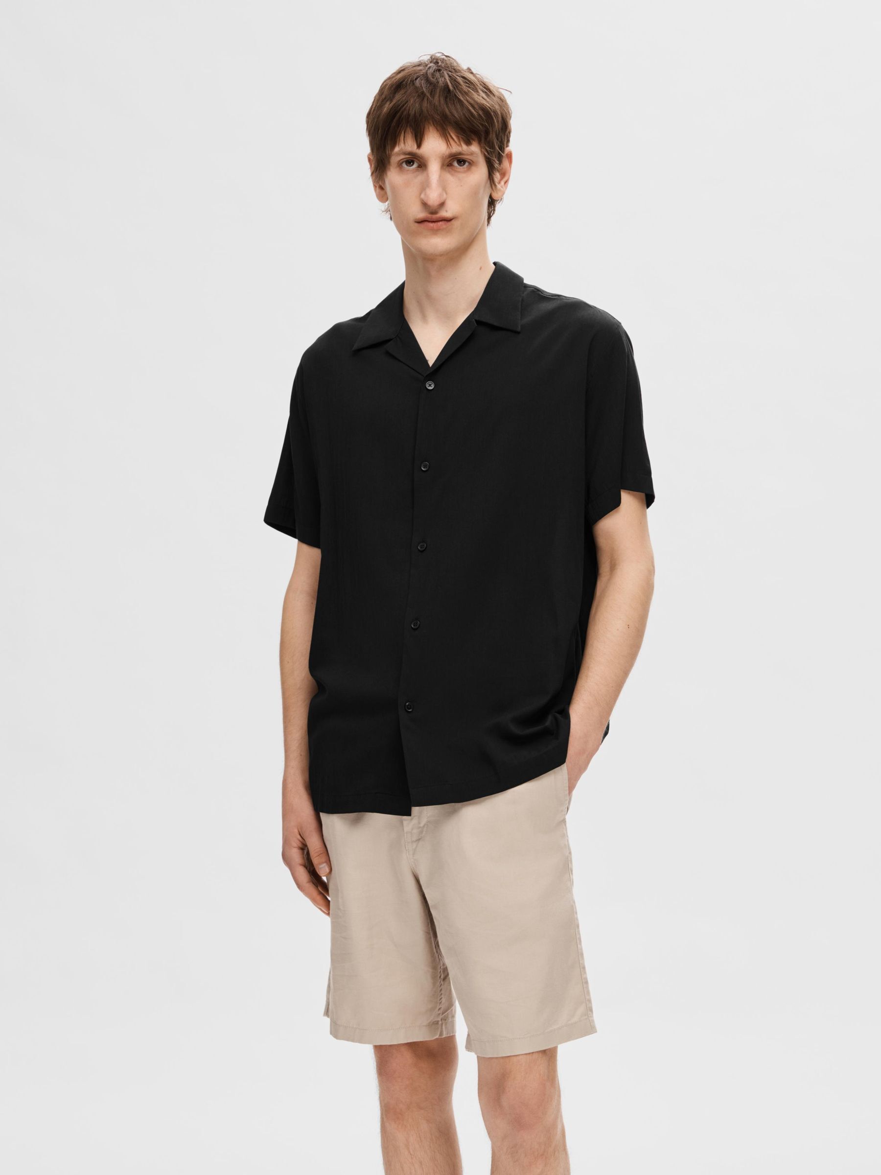 Chemise col cubain Selected Homme | La Redoute