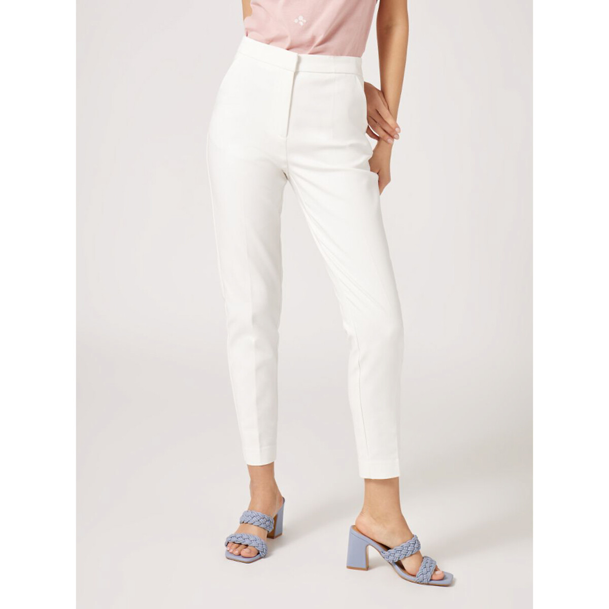 Image of Erita Formal Tapered Trousers in Cotton Mix