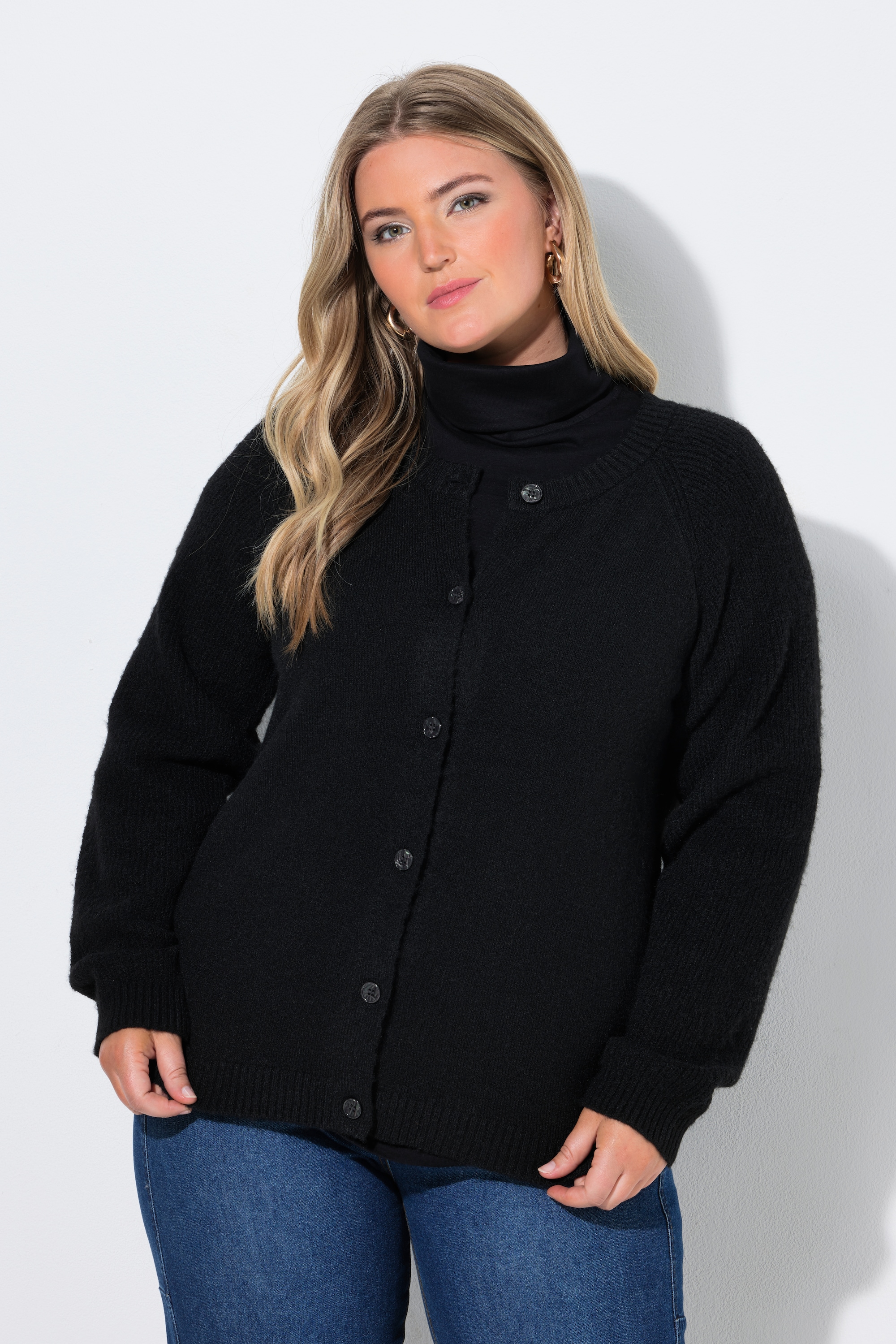 Cardigan chiné, encolure ronde, ULLA POPKEN