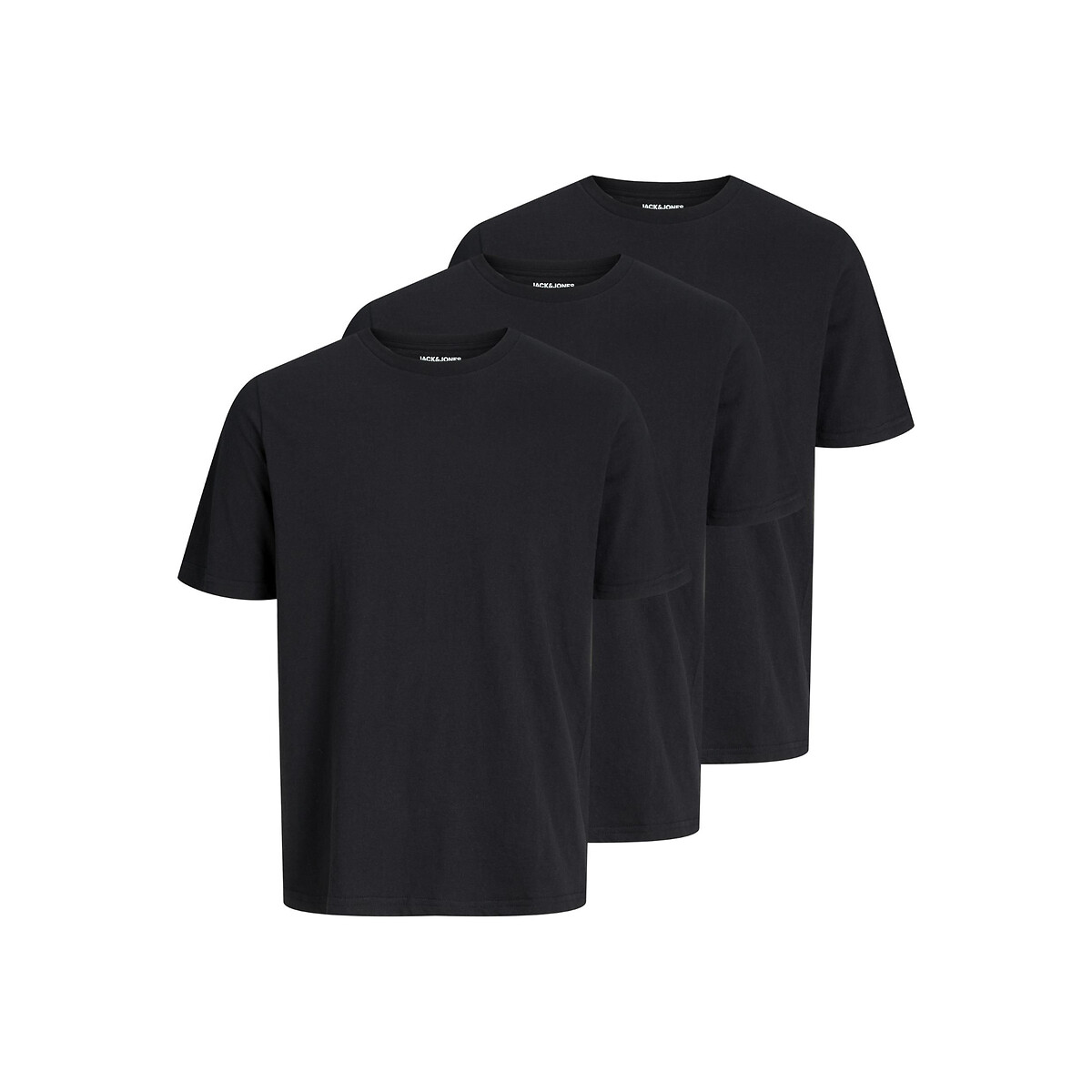 Image of Pack of 3 T-Shirts in Cotton Mix with Crew Neck