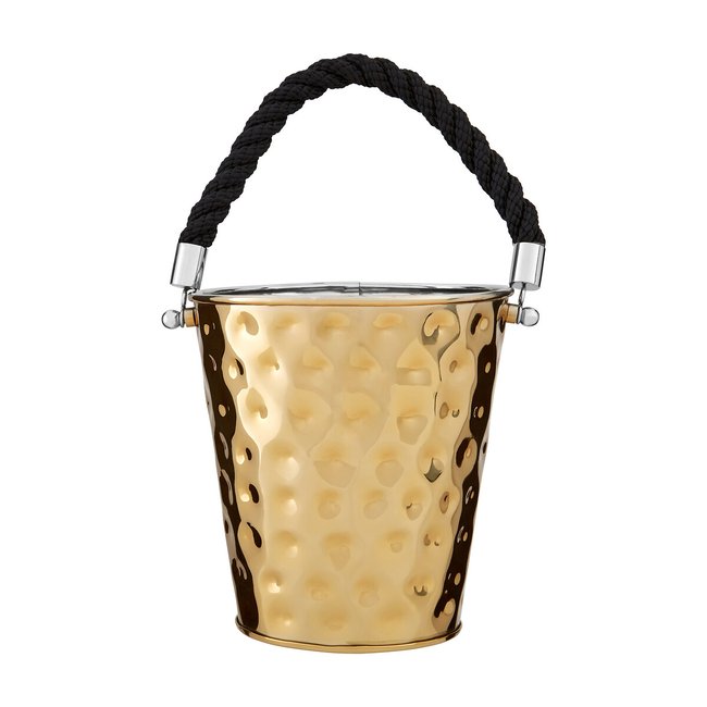 Medium Party Bucket in Gold Hammered Effect, gold-coloured, SO'HOME