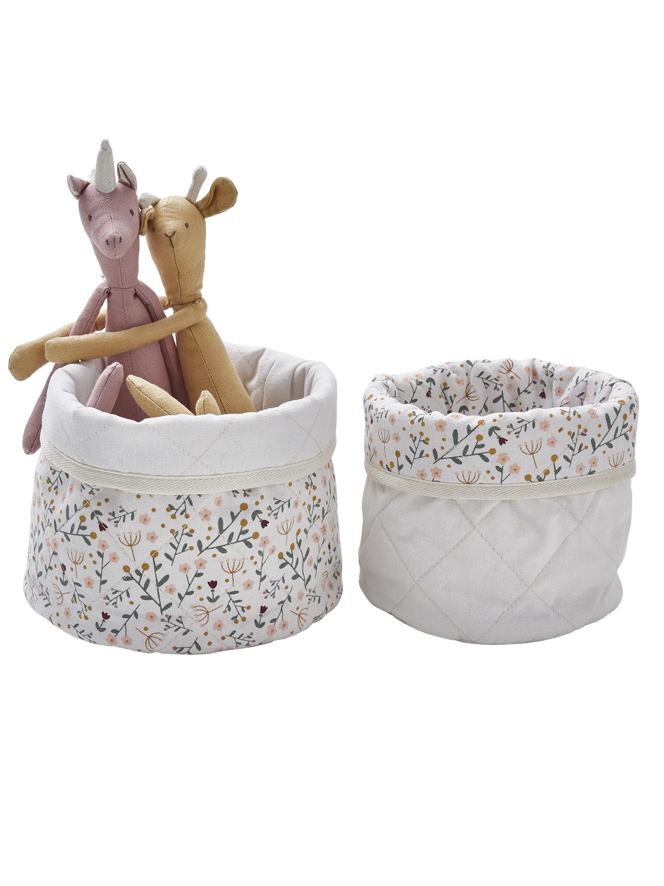 Lot de 2 paniers réversibles FLEURETTES, VERTBAUDET