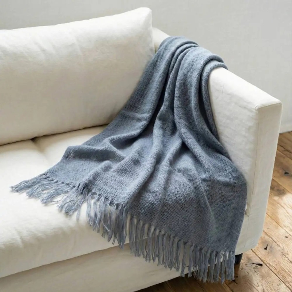 Plaid tricot effet mohair 150x180cm, ORNAMI