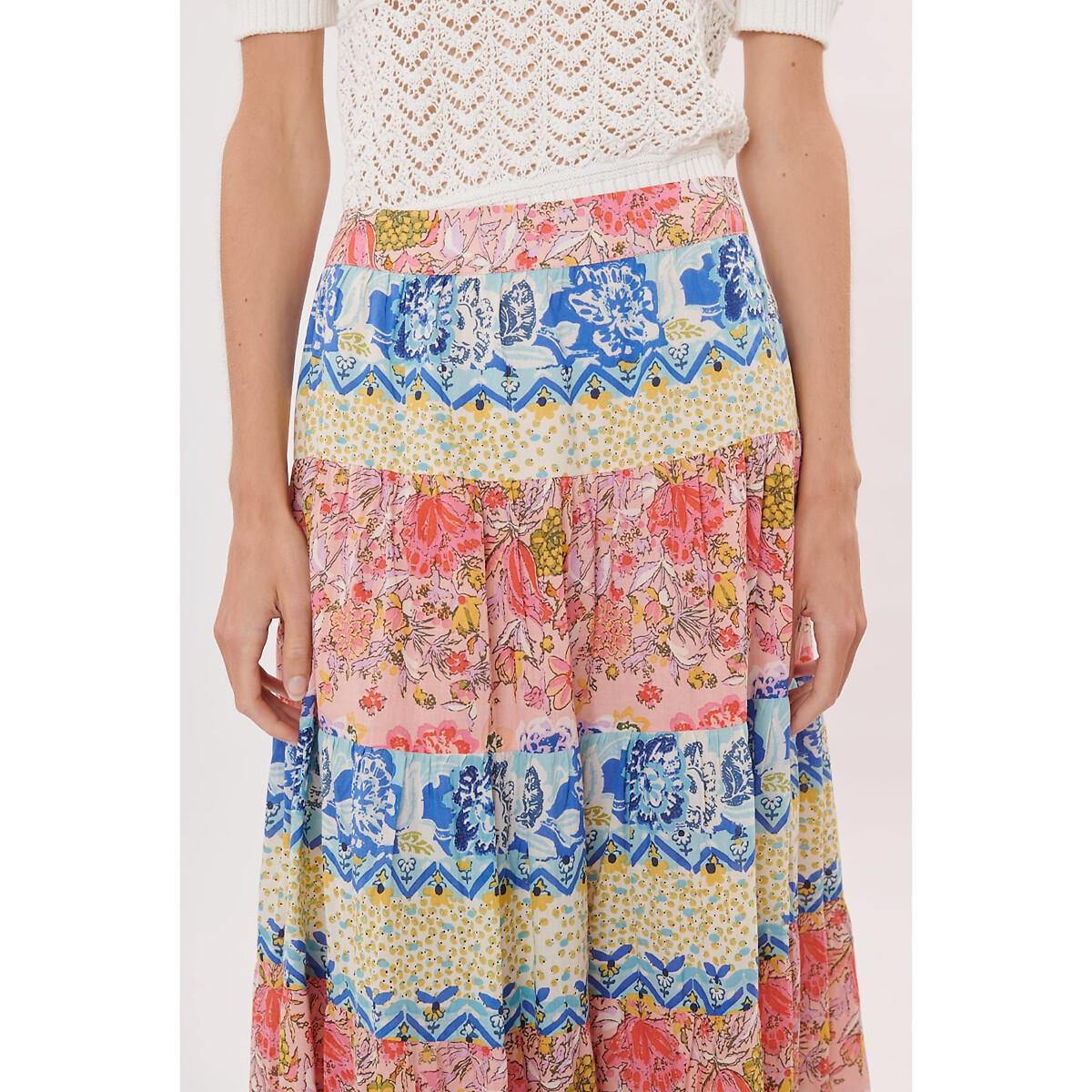 Villiers printed maxi skirt in cotton multi coloured Derhy La Redoute