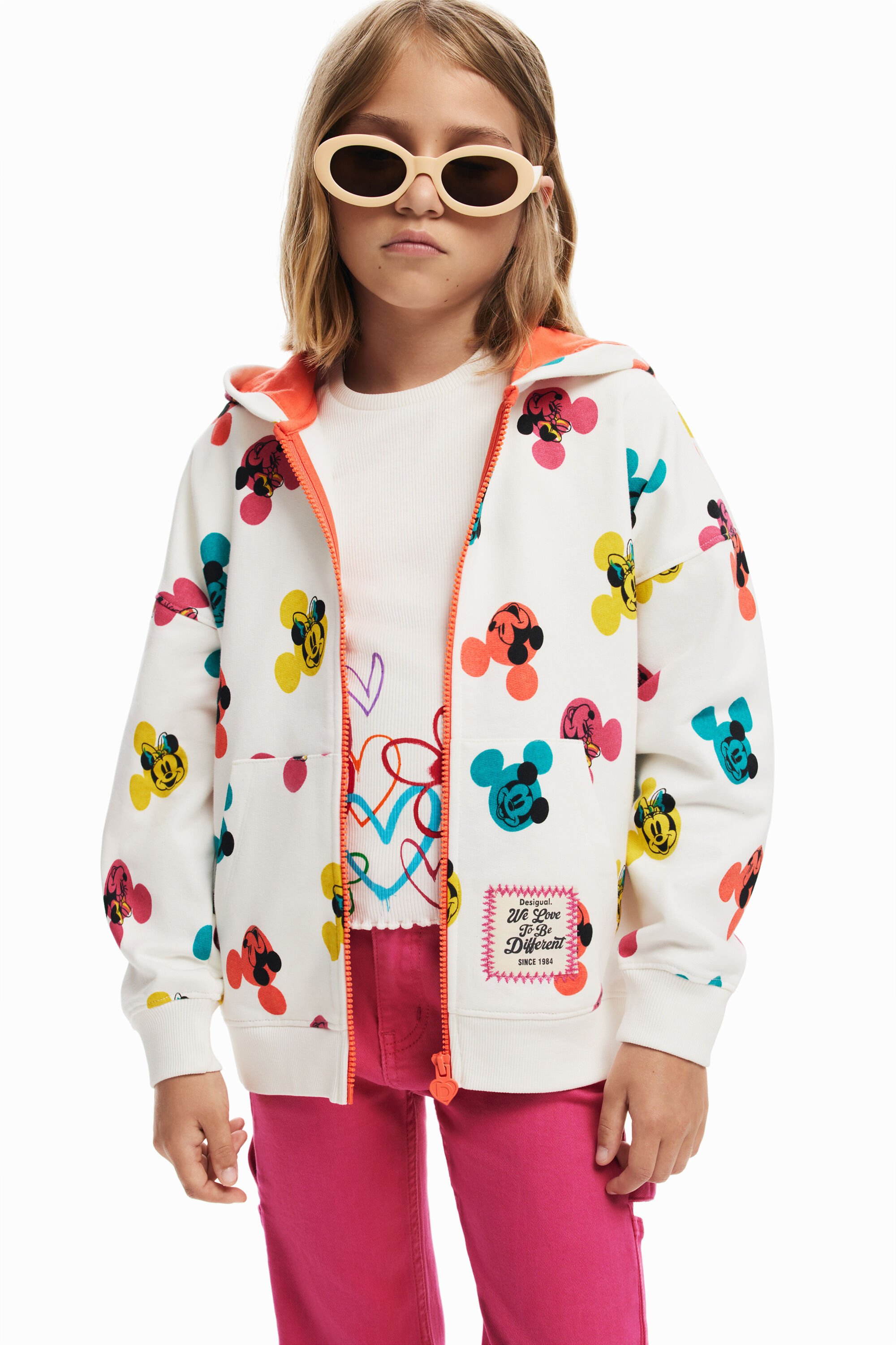 Sweat a capuche mickey mouse blanc Desigual La Redoute