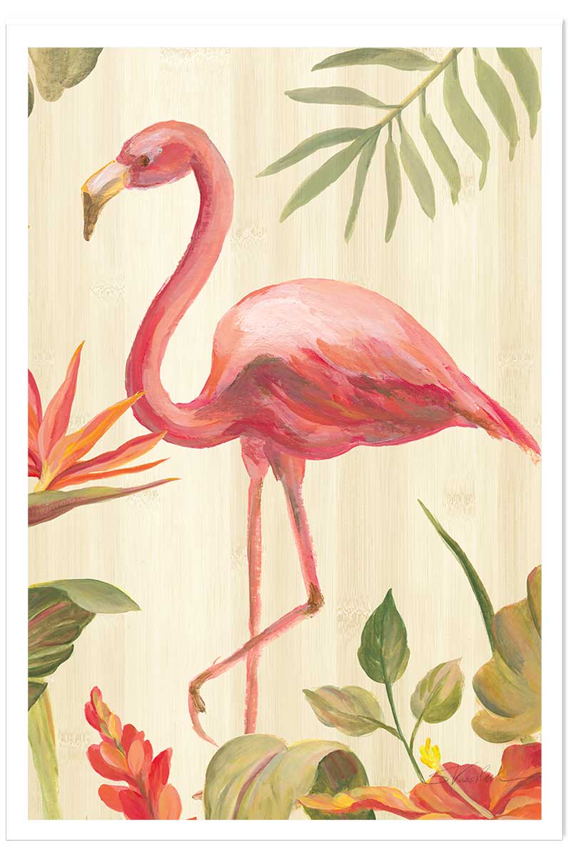 Poster Flamant rose tropical, HEXOA