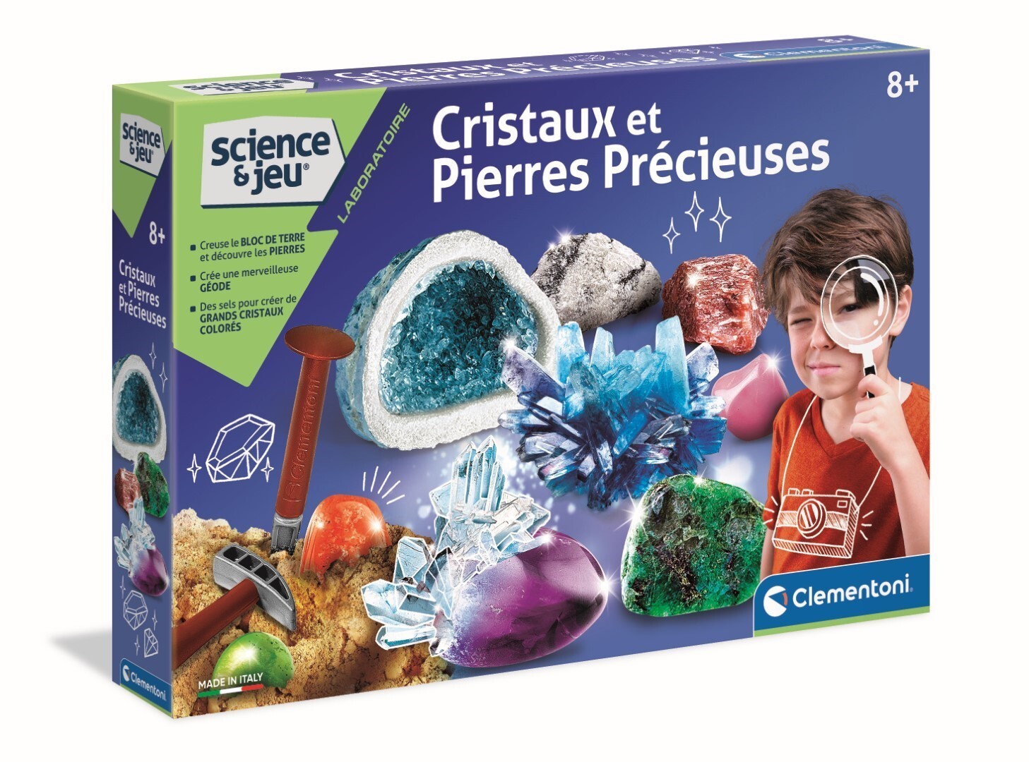 Clementoni Science & Jeu - Cristaux Et Pierres Précieuses - Jeu Scientifique, CLEMENTONI