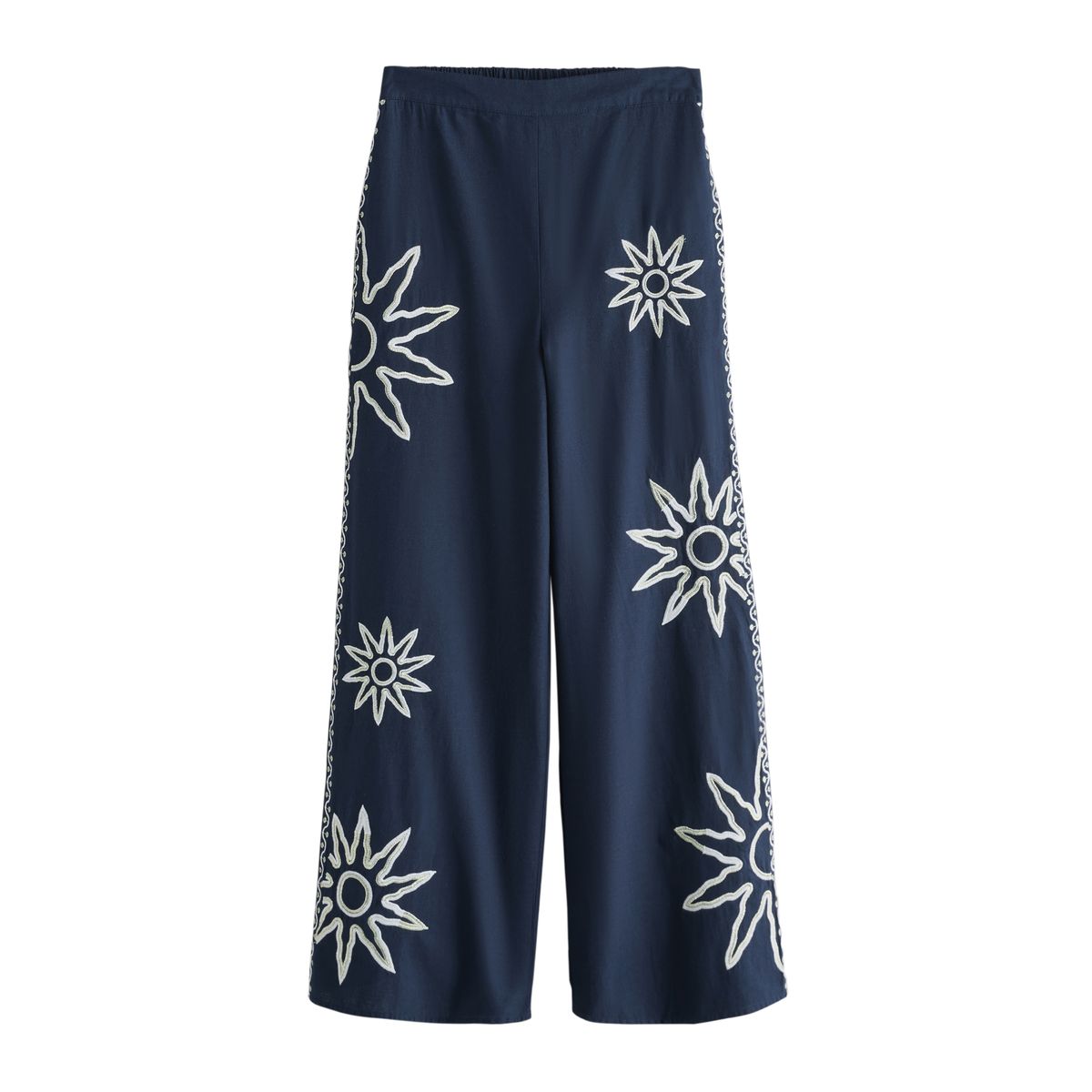 Pantalon large à motif soleil brodé, NEXT