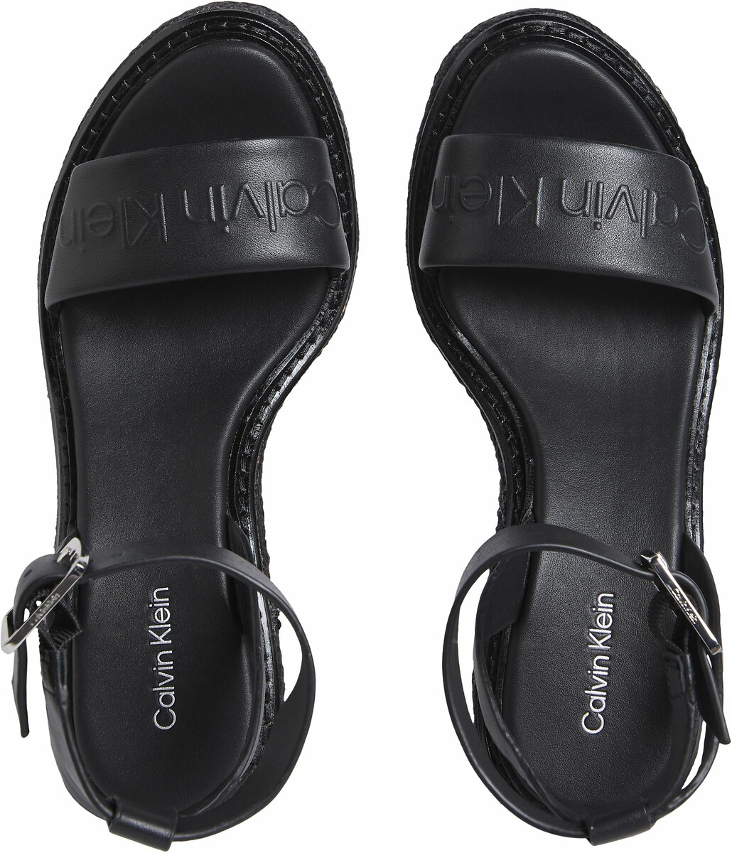Calvin Klein Jeans Sandalias con tacón en cuña de piel — photo 3