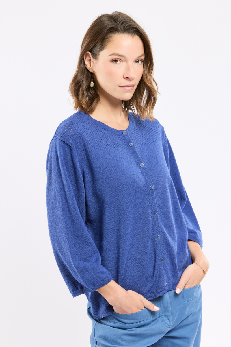 Cardigan Betty en lin et coton, TERRE & MER