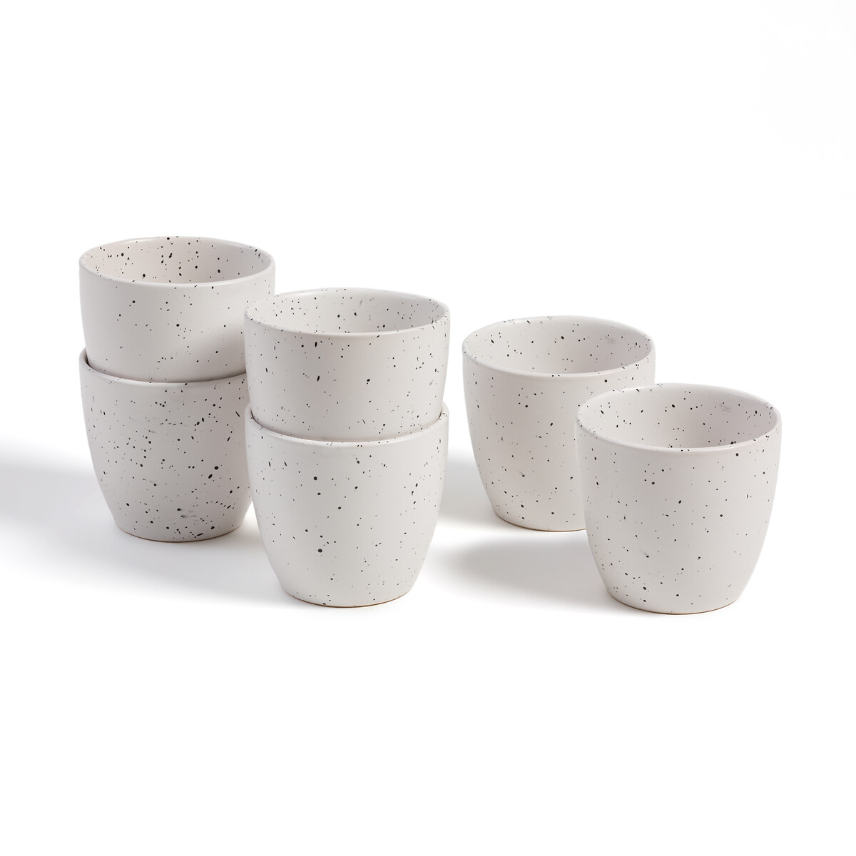 Set of 6 Pido Speckled Stoneware Coffee Cups