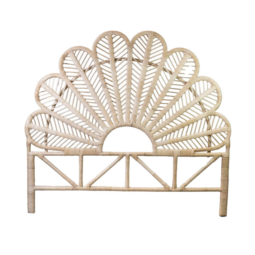 Tête de lit en rotin forme fleur DALIA, HYDILE