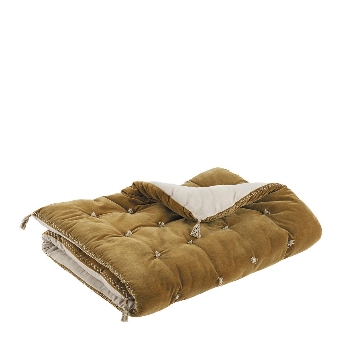 Futon en velours, BLANC D’IVOIRE