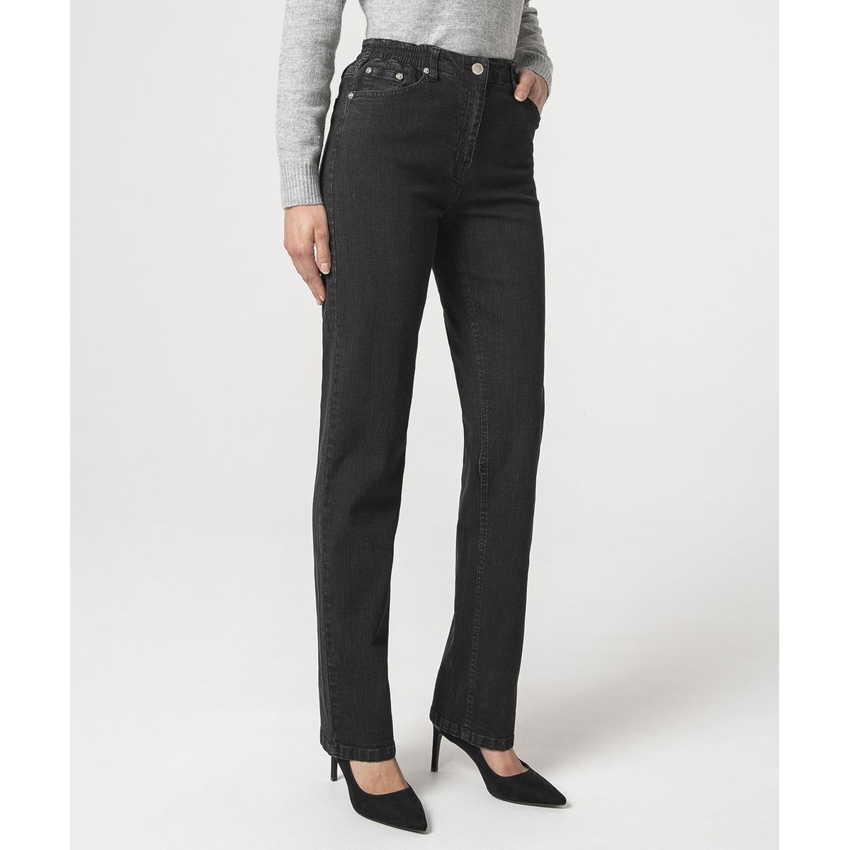 Jean droit noir femme La Redoute