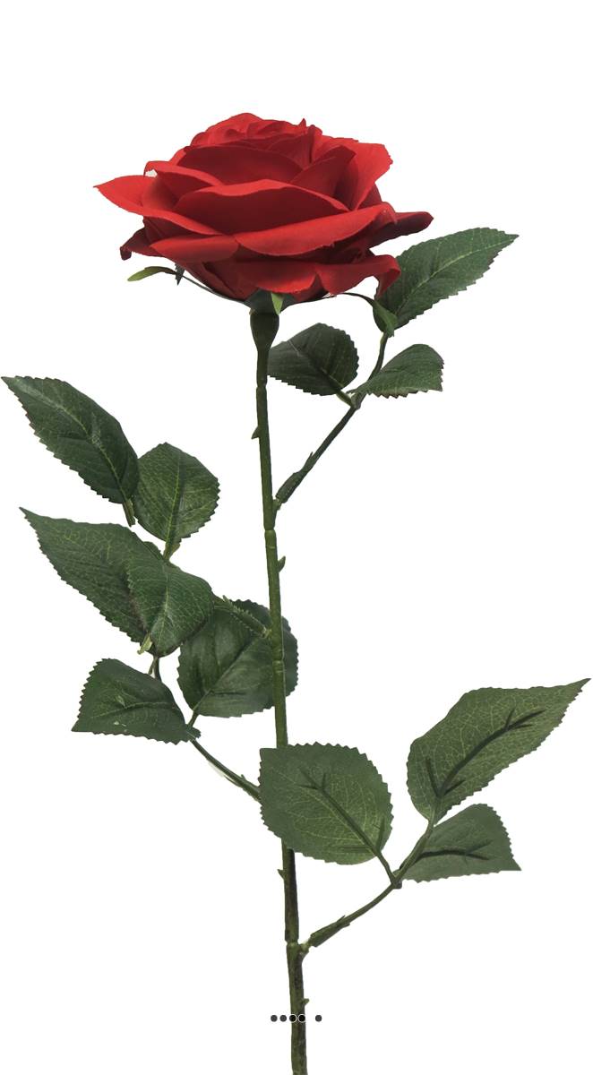 Rose factice Paris H64cm belle tête D9cm, ARTIFICIELLES