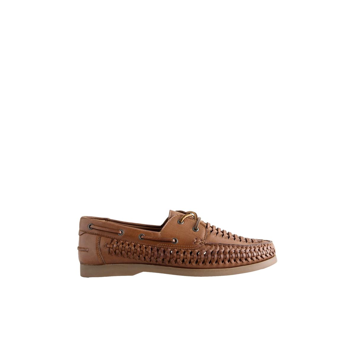 Chaussures bateau en cuir tressé, NEXT