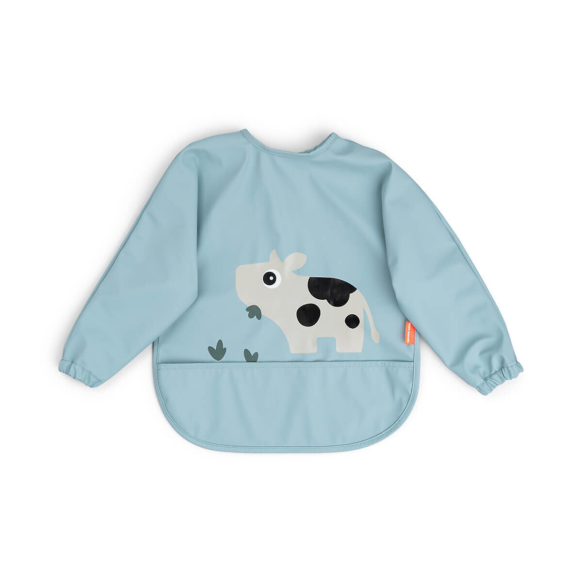 Bavoir à manches avec poche Tiny Farm Bleu, DONE BY DEER