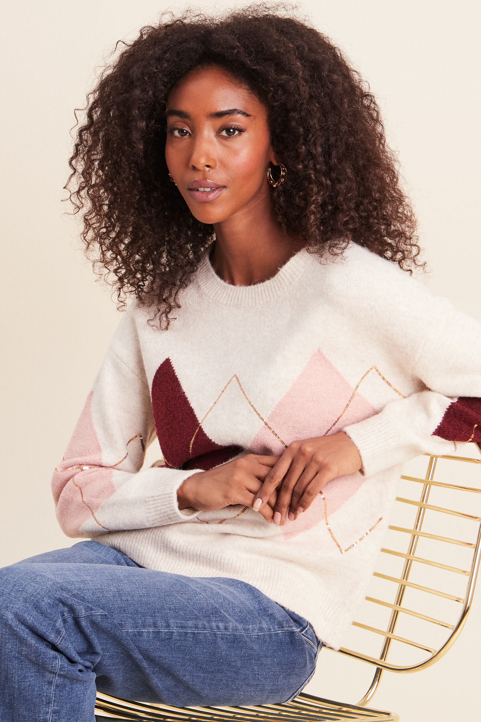 Pull col rond avec strass, BREAL