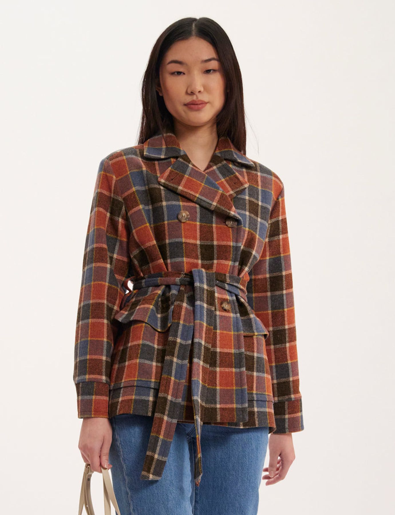 Manteau Romaric multicolore à carreaux, INES DE LA FRESSANGE PARIS