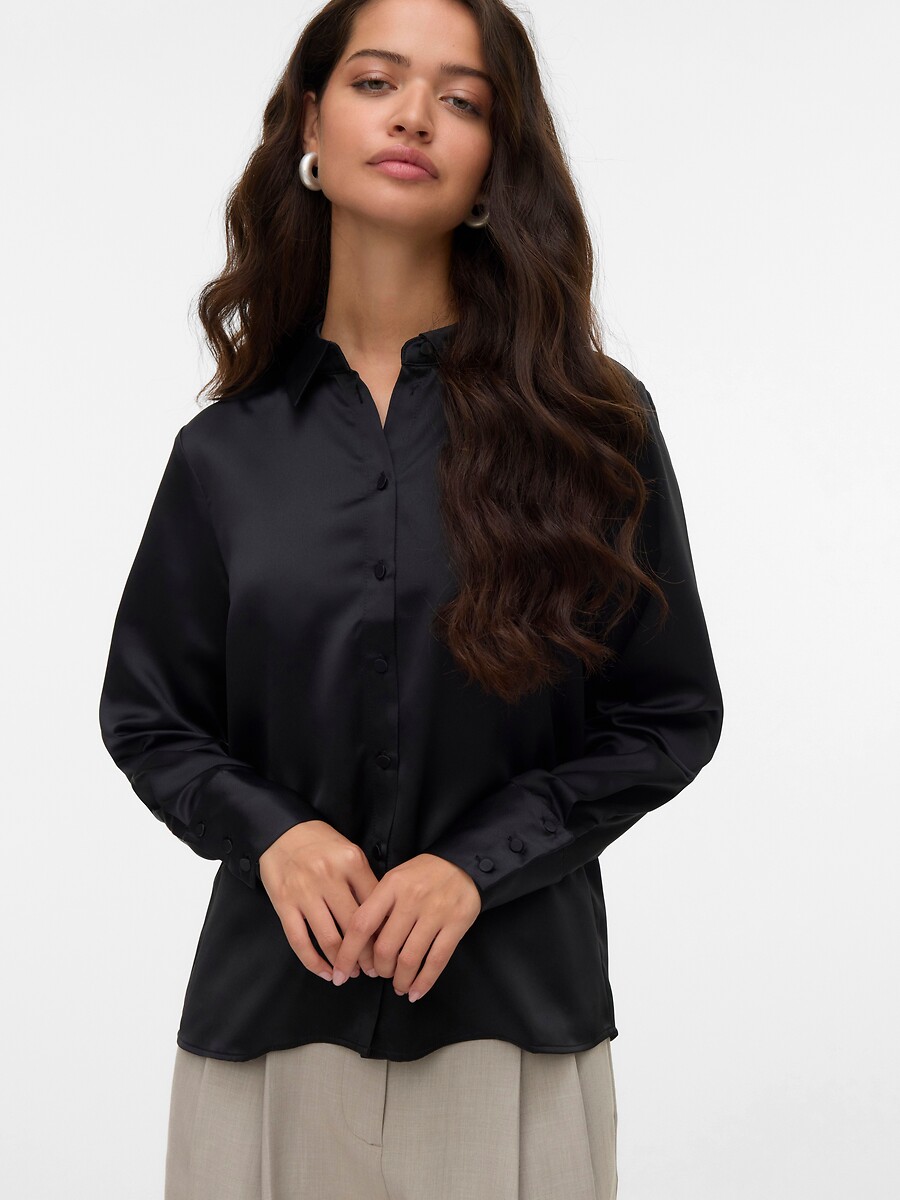 Camicetta di raso a maniche lunghe, VERO MODA