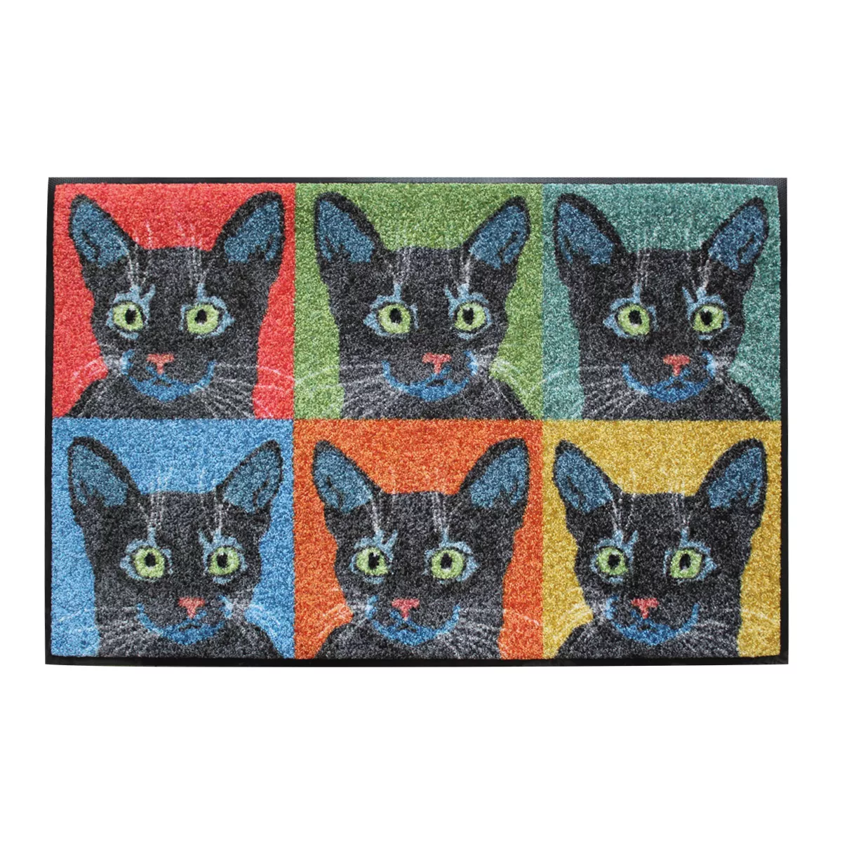 Tapis decor caoutchouc & nylon CHATS POP ART, GARNIER THIEBAUT