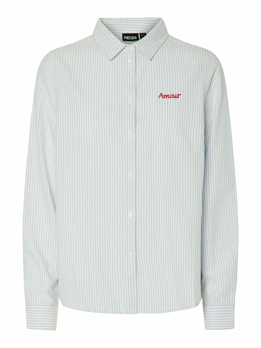Camisa com motivo à frente, PIECES