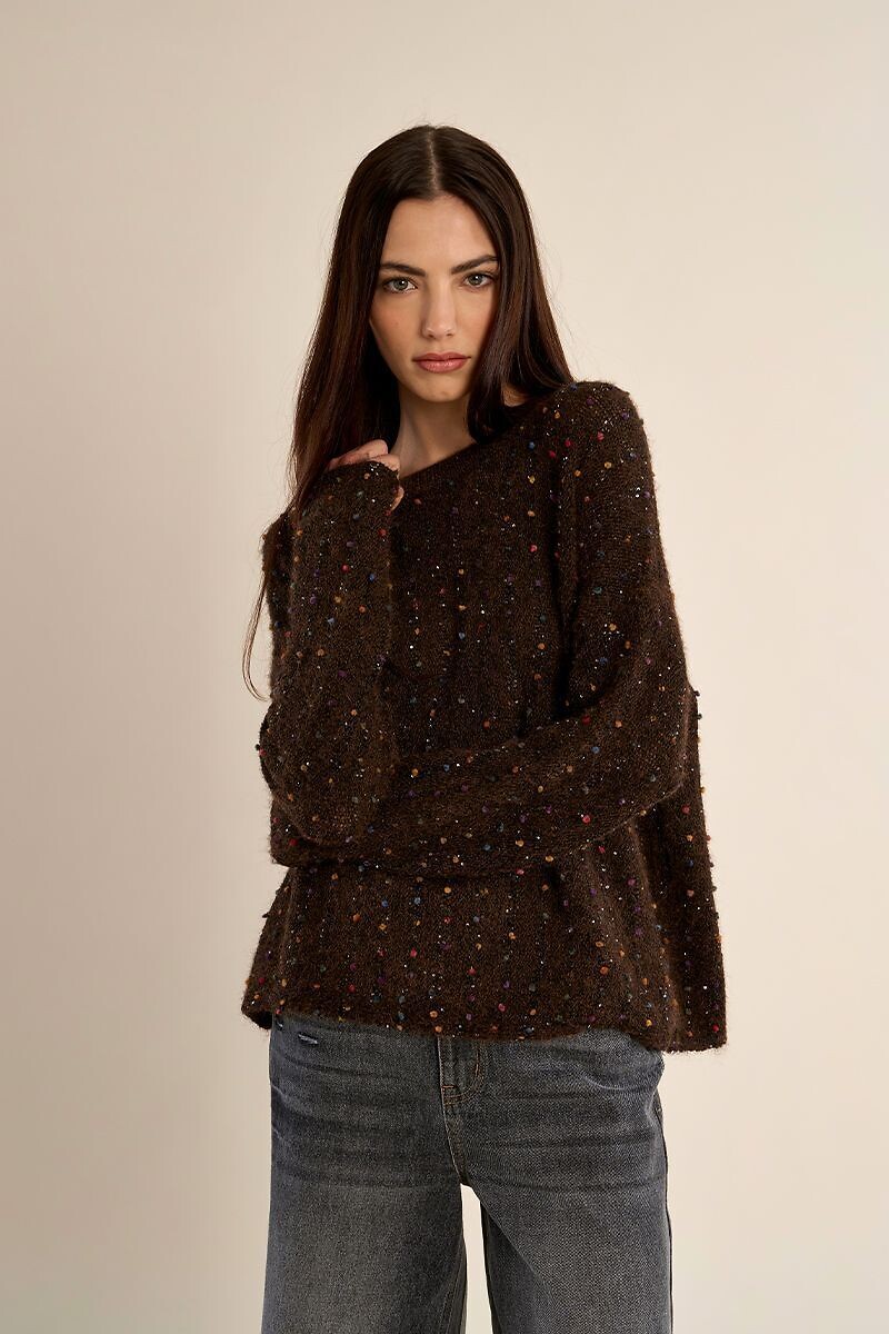 Pull girocollo con dettagli multicolori, MOLLY BRACKEN