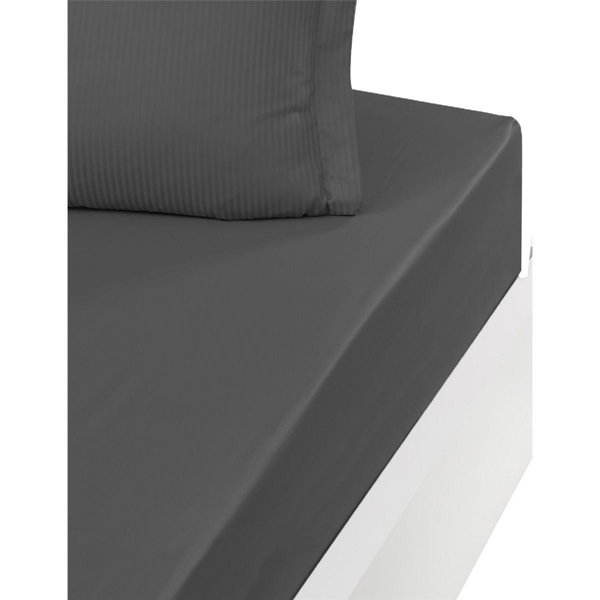 Drap housse uni satin de coton bonnet 40 cm VERSALUXE PLUS, SENSEI MAISON