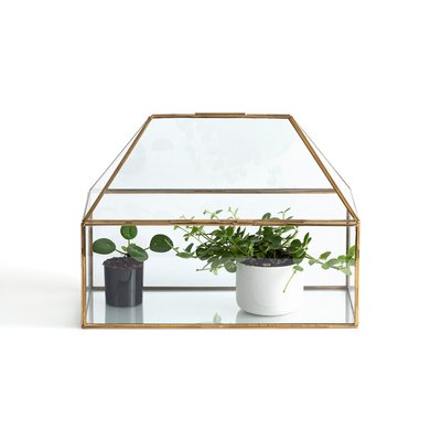 Uyova Mini Greenhouse in Glass & Brass LA REDOUTE INTERIEURS