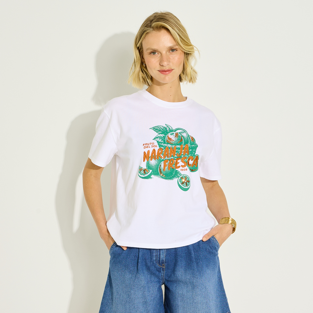 T-shirt imprimé avec sequins, GRAIN DE MALICE