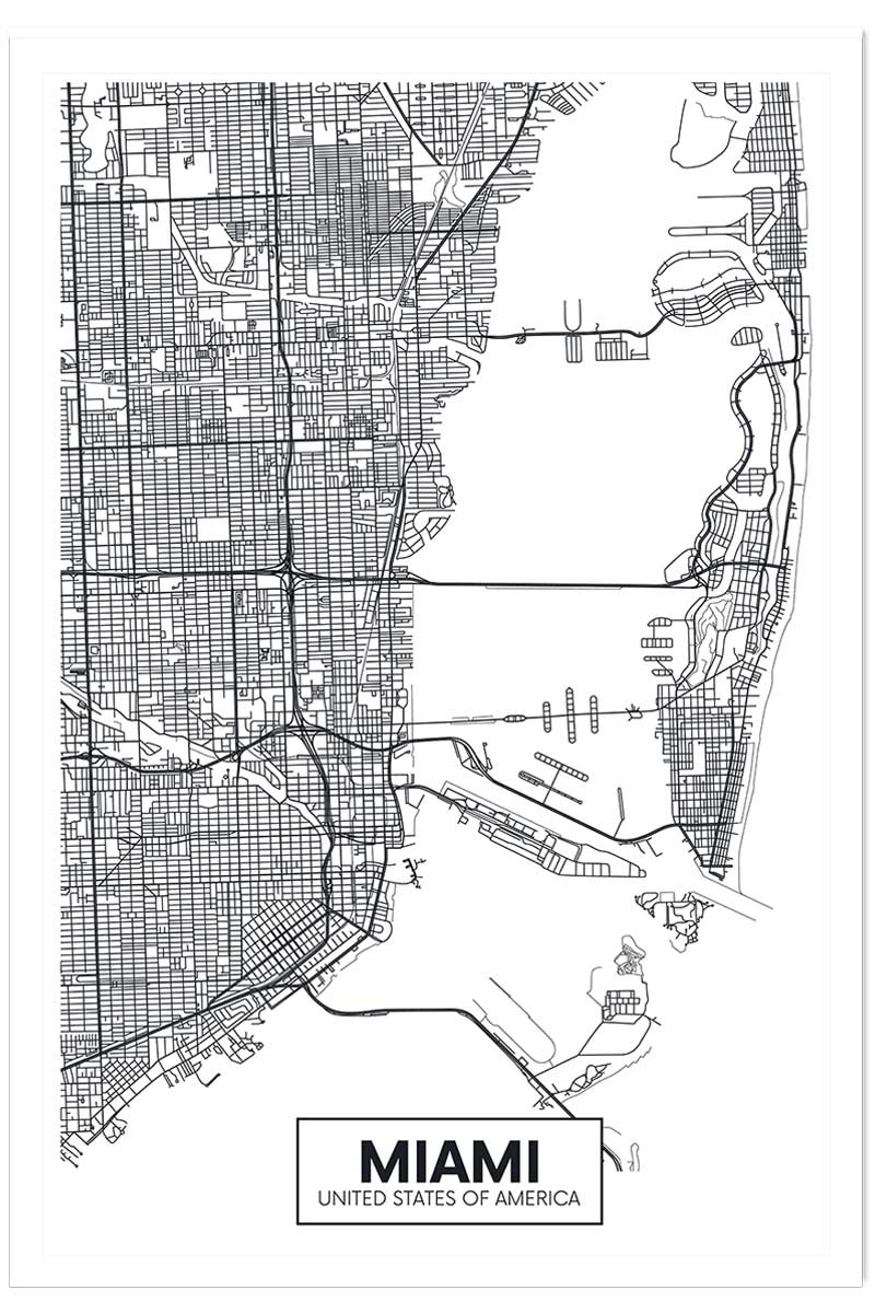 Affiche graphique miami usa, HEXOA