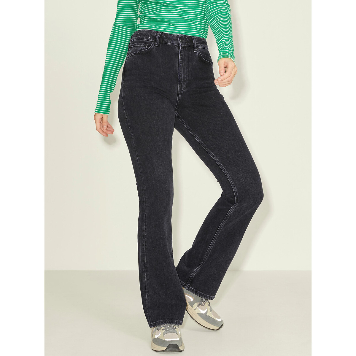 high waisted slim bootcut jeans