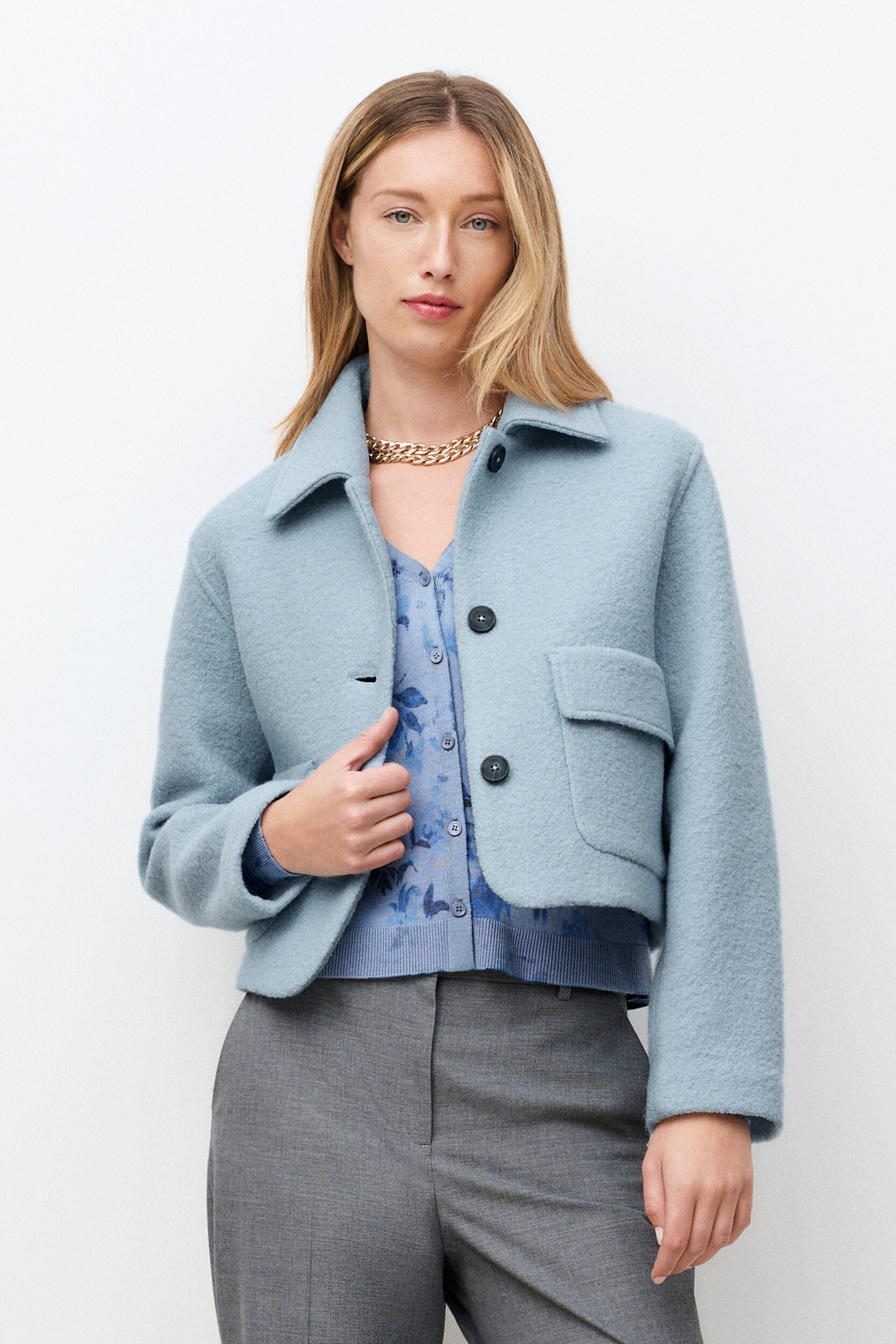 Veste droite en laine VIBRANTE, CAROLL