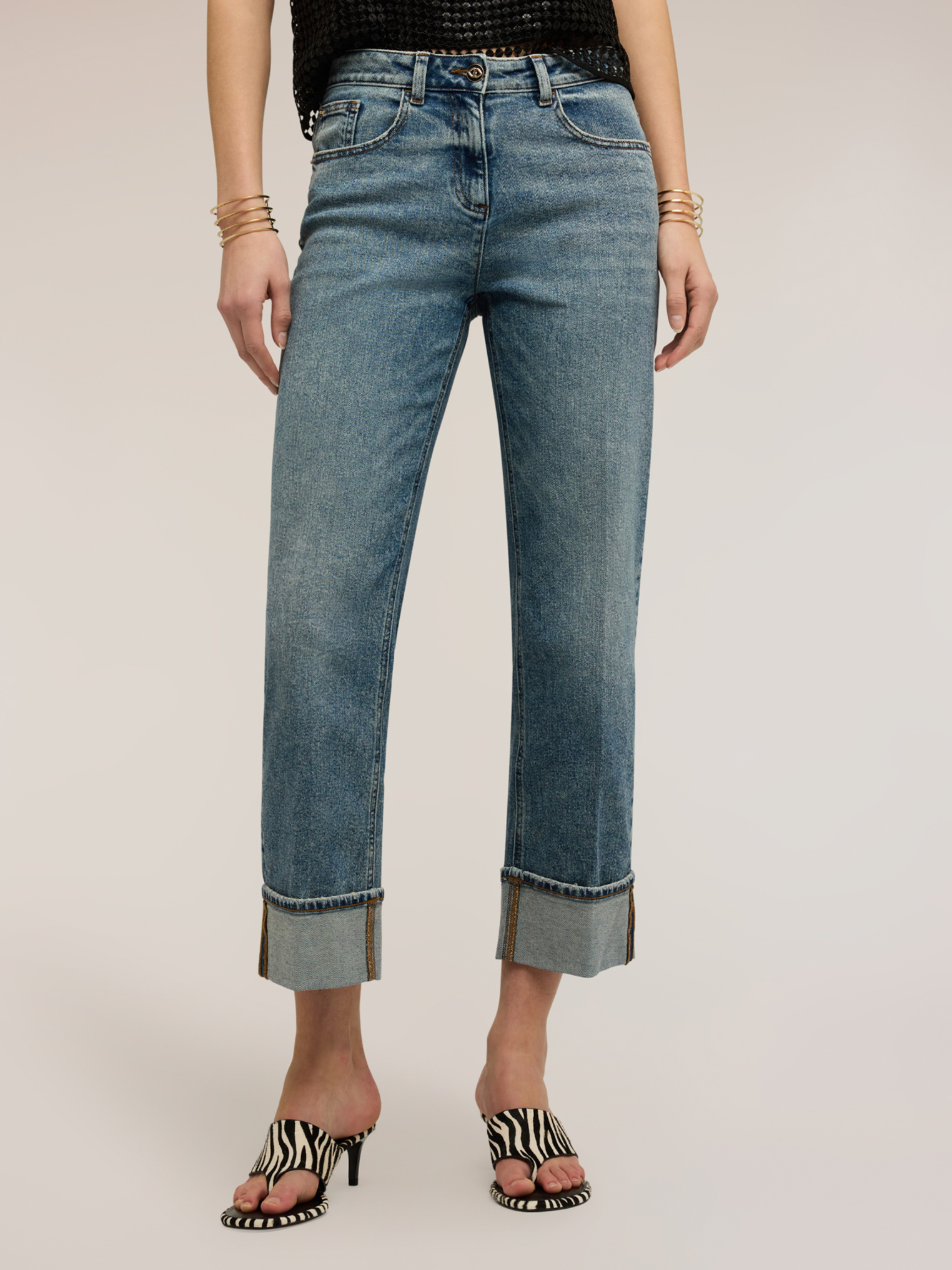 Jean regular avec ourlet replié, MOTIVI