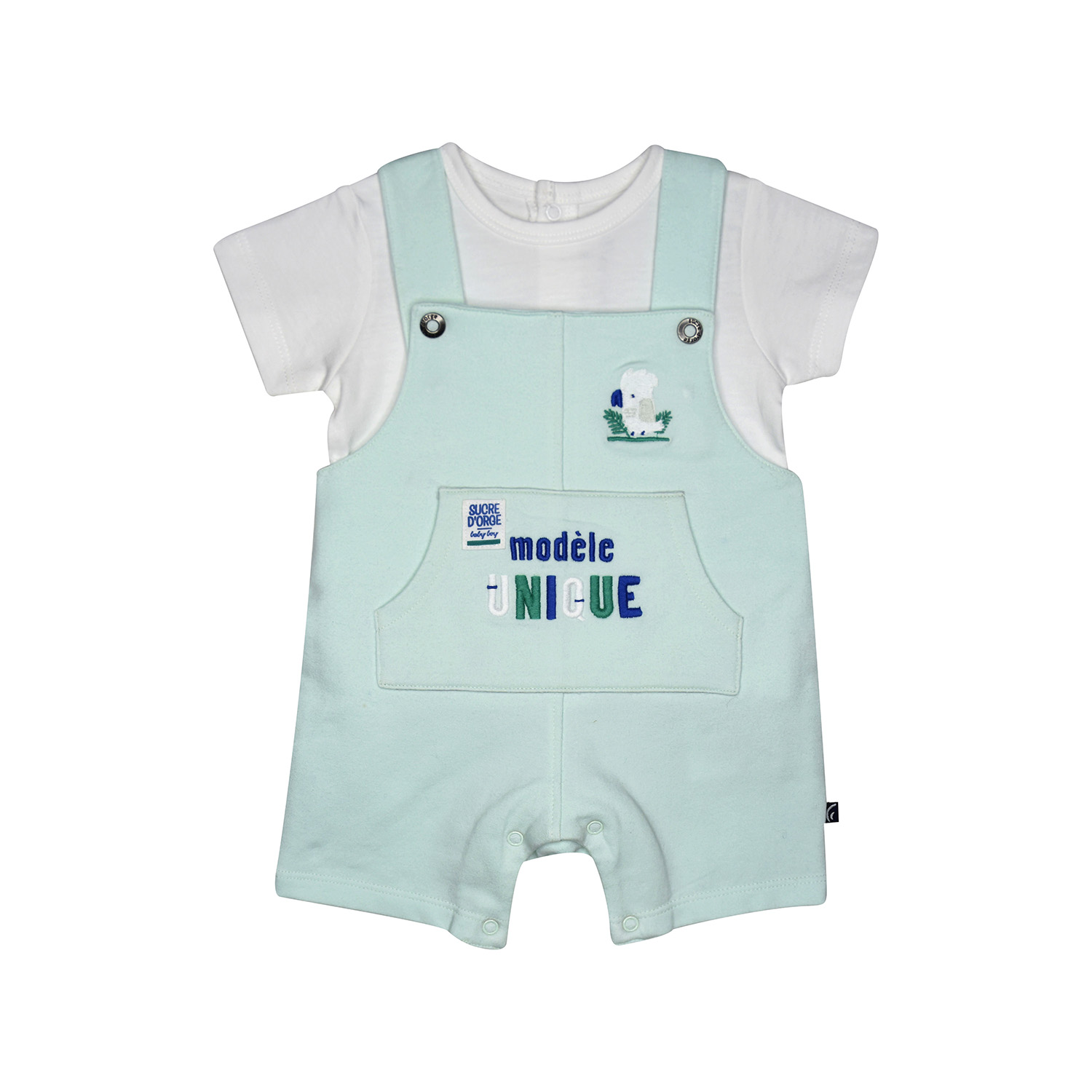Tshirt salopette leny maille court naissance, SUCRE D'ORGE