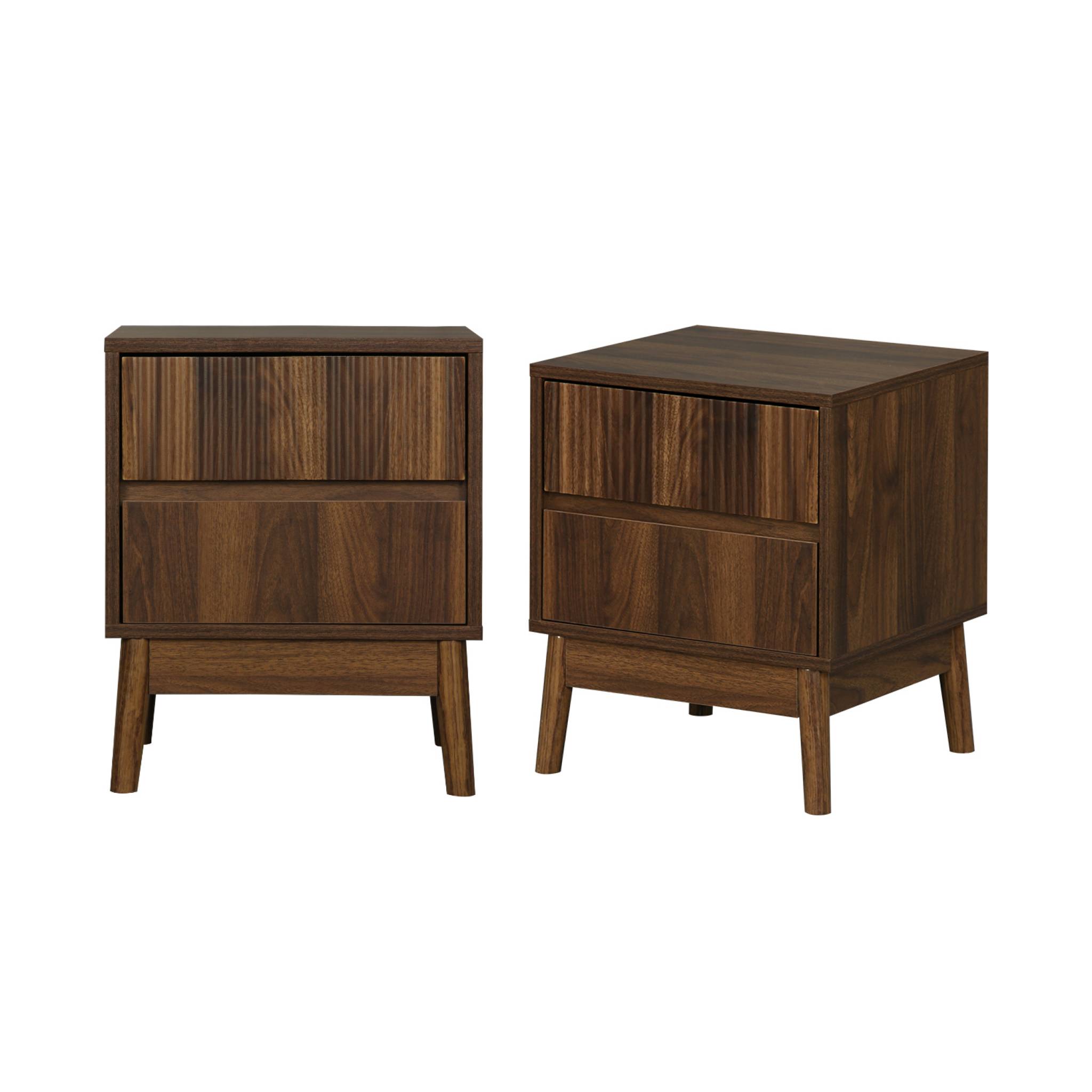Tables de chevet décor bois 2 tiroirs (lot de 2) LINEAR, SWEEEK