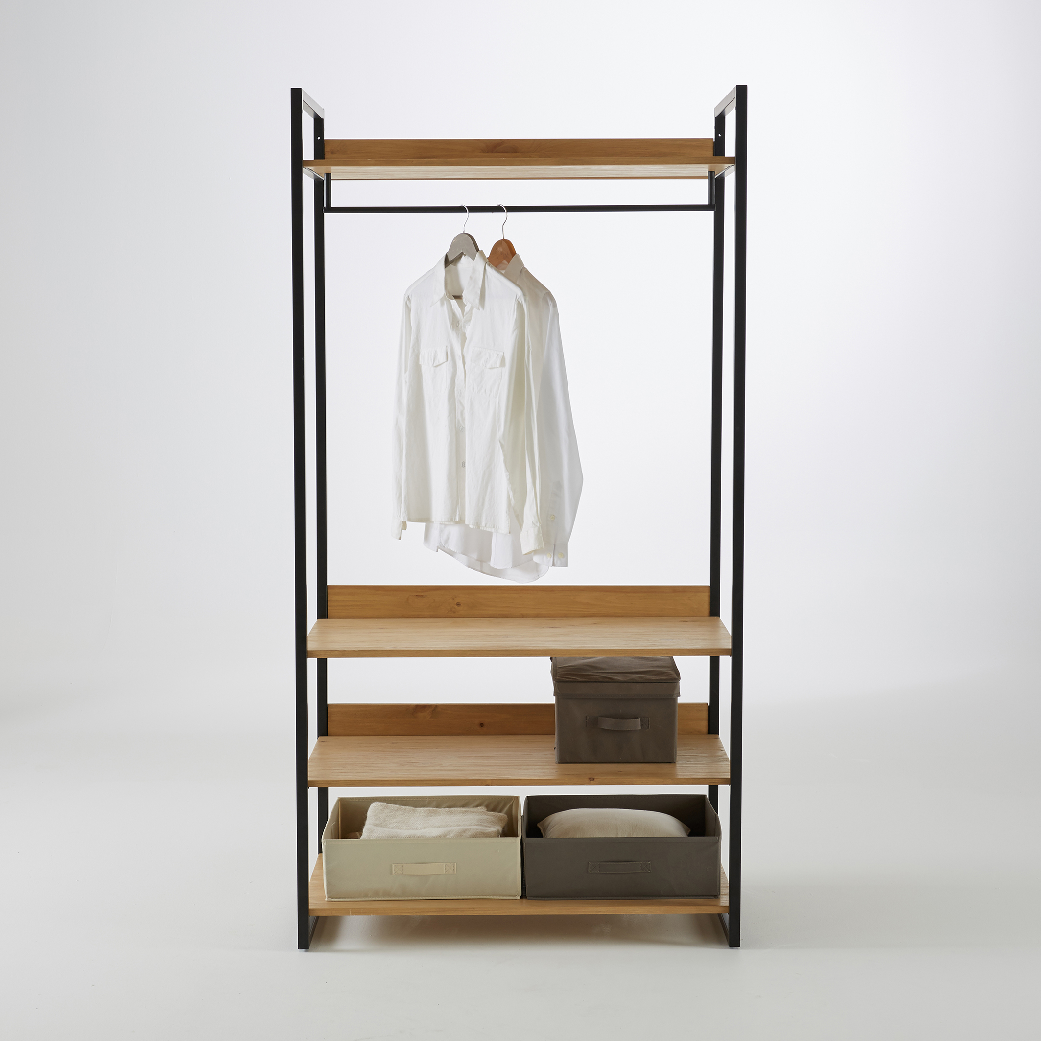 Hiba Wide Modular Wardrobe Unit With 3, Modular Closet Shelving