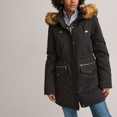 Recycled/Cotton Mix Parka with Hood LA REDOUTE COLLECTIONS