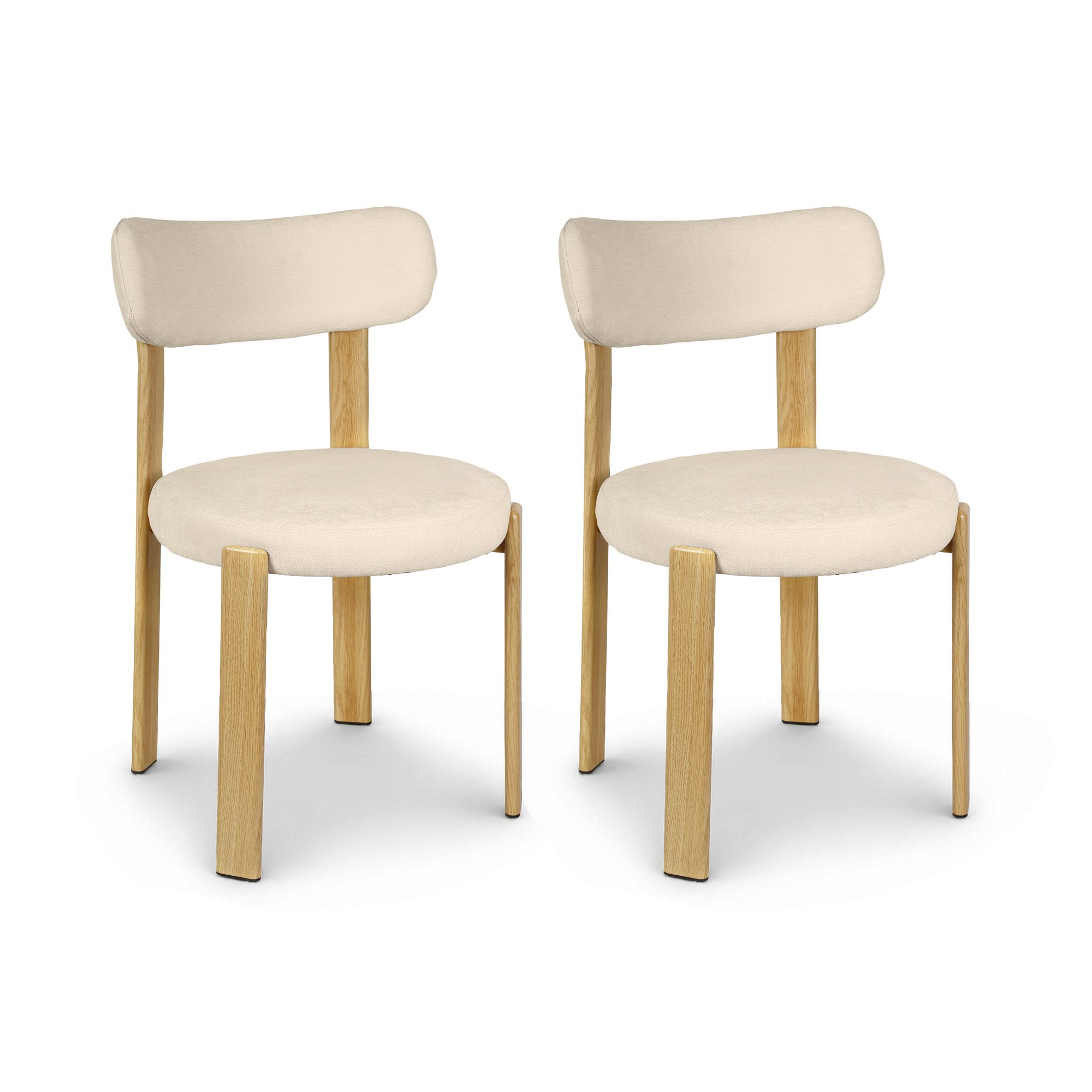 Lot de 2 chaises de table en tissu, LILY, NOW'S HOME