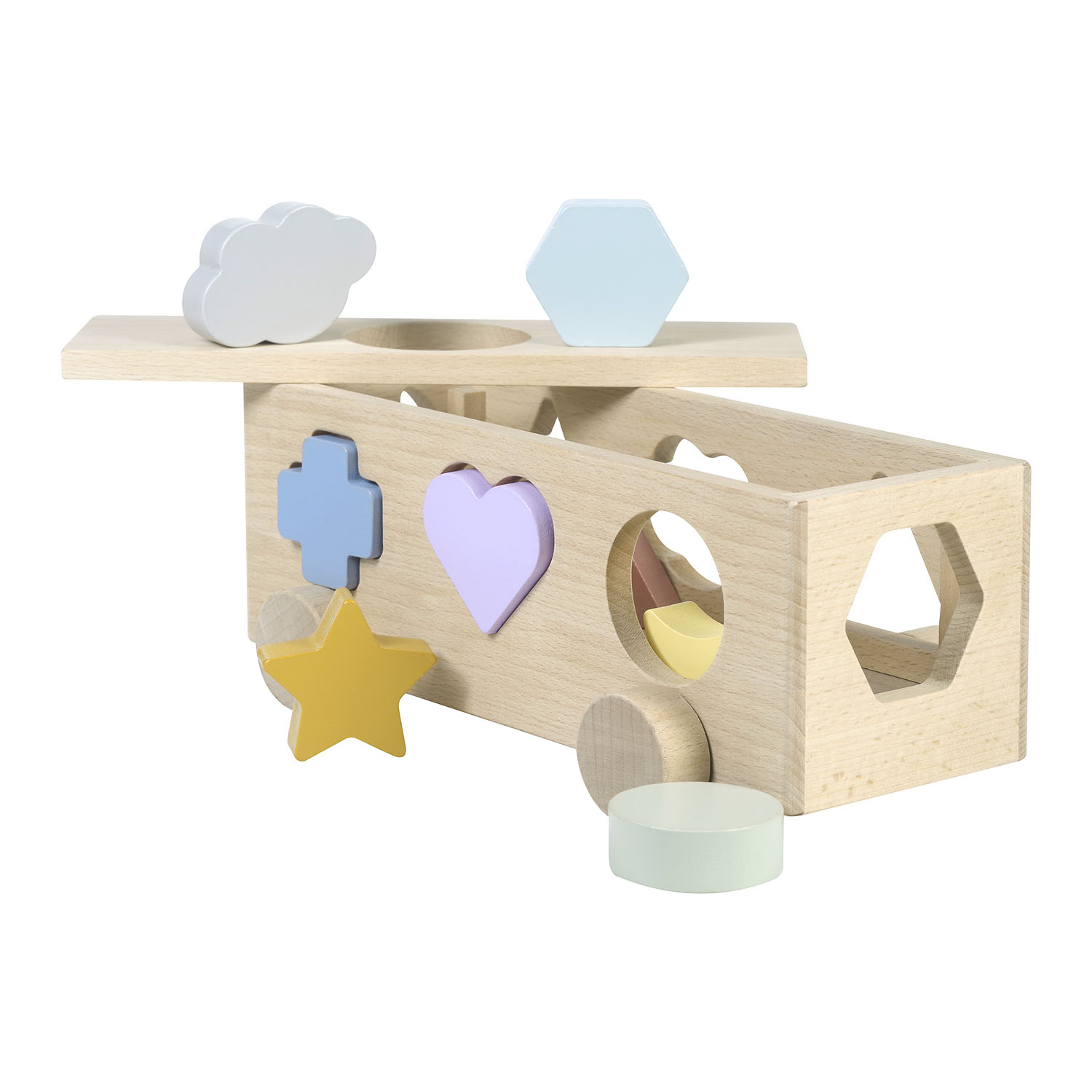 Jeu' de'eveil - Voiture avec cubes à encastrer en bois, KINDSGUT